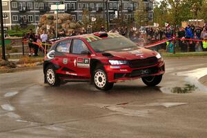 Conner Martell / Alex Gelsomino Skoda Fabia RS Rally2 on SS20, Sanford Center.