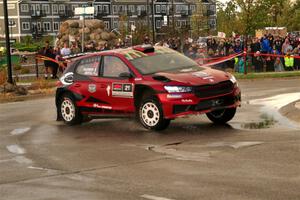 Conner Martell / Alex Gelsomino Skoda Fabia RS Rally2 on SS20, Sanford Center.