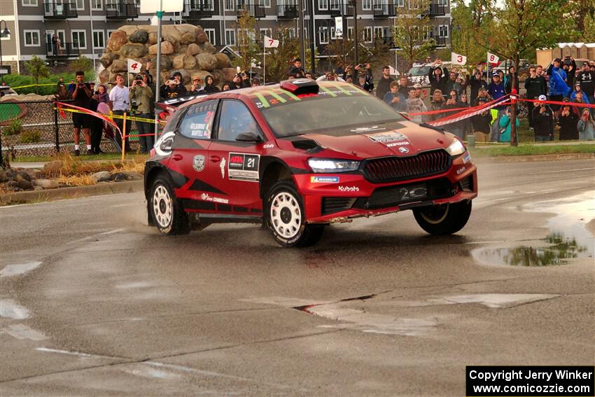 Conner Martell / Alex Gelsomino Skoda Fabia RS Rally2 on SS20, Sanford Center.