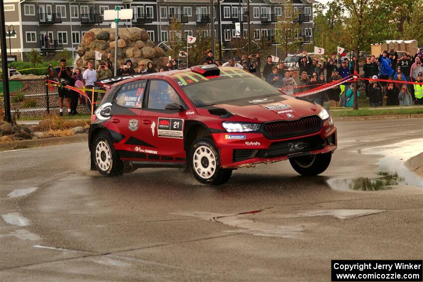 Conner Martell / Alex Gelsomino Skoda Fabia RS Rally2 on SS20, Sanford Center.