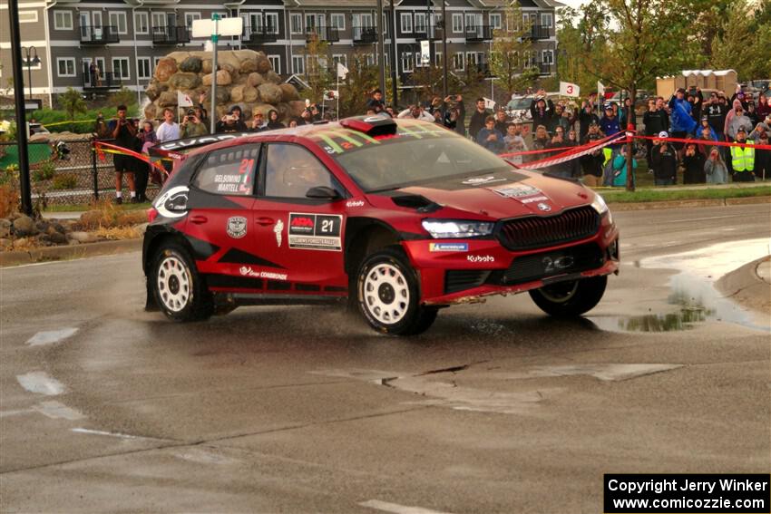 Conner Martell / Alex Gelsomino Skoda Fabia RS Rally2 on SS20, Sanford Center.