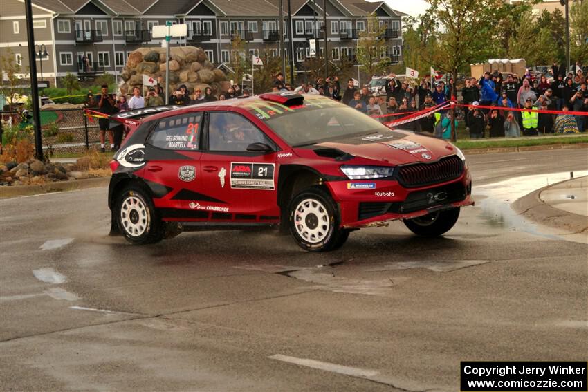 Conner Martell / Alex Gelsomino Skoda Fabia RS Rally2 on SS20, Sanford Center.