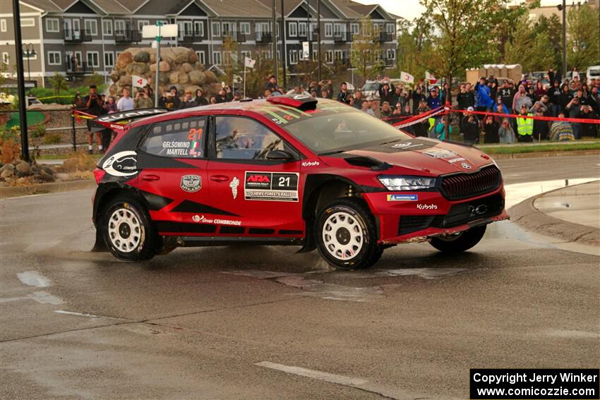 Conner Martell / Alex Gelsomino Skoda Fabia RS Rally2 on SS20, Sanford Center.