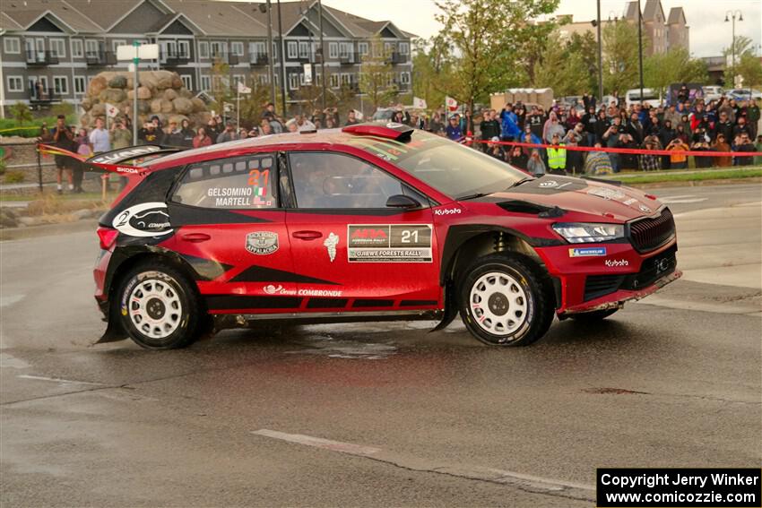 Conner Martell / Alex Gelsomino Skoda Fabia RS Rally2 on SS20, Sanford Center.