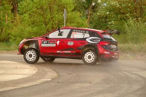 Conner Martell / Alex Gelsomino Skoda Fabia RS Rally2 on SS20, Sanford Center.