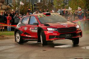 Conner Martell / Alex Gelsomino Skoda Fabia RS Rally2 on SS20, Sanford Center.