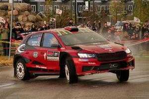 Conner Martell / Alex Gelsomino Skoda Fabia RS Rally2 on SS20, Sanford Center.