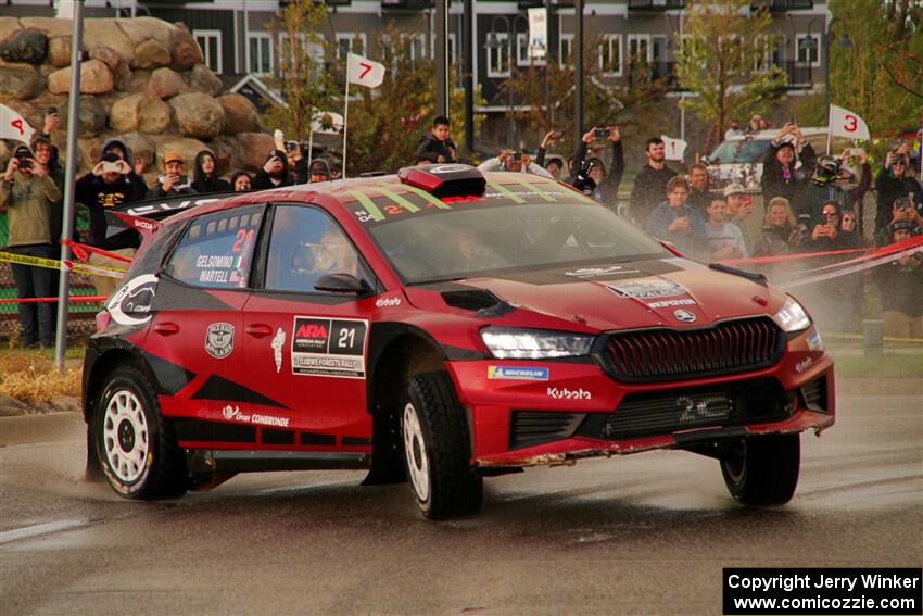 Conner Martell / Alex Gelsomino Skoda Fabia RS Rally2 on SS20, Sanford Center.
