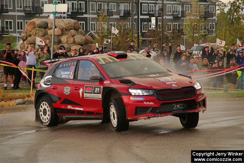 Conner Martell / Alex Gelsomino Skoda Fabia RS Rally2 on SS20, Sanford Center.