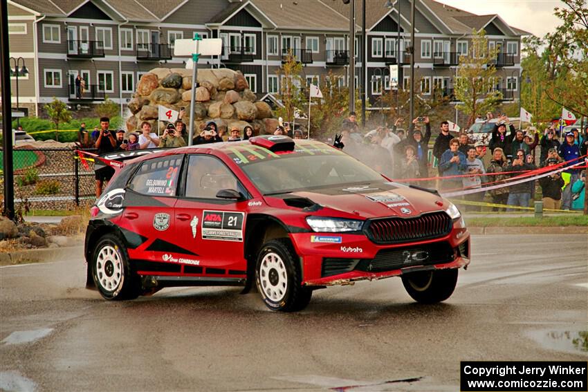 Conner Martell / Alex Gelsomino Skoda Fabia RS Rally2 on SS20, Sanford Center.