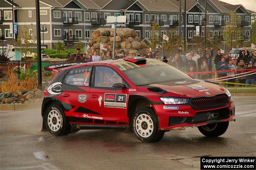 Conner Martell / Alex Gelsomino Skoda Fabia RS Rally2 on SS20, Sanford Center.