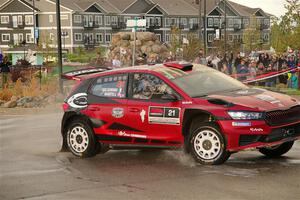 Conner Martell / Alex Gelsomino Skoda Fabia RS Rally2 on SS20, Sanford Center.