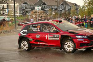 Conner Martell / Alex Gelsomino Skoda Fabia RS Rally2 on SS20, Sanford Center.