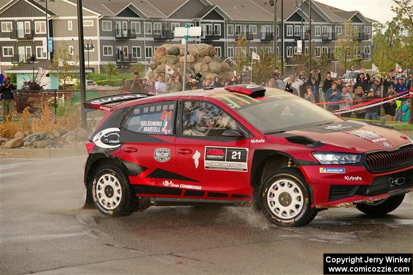 Conner Martell / Alex Gelsomino Skoda Fabia RS Rally2 on SS20, Sanford Center.