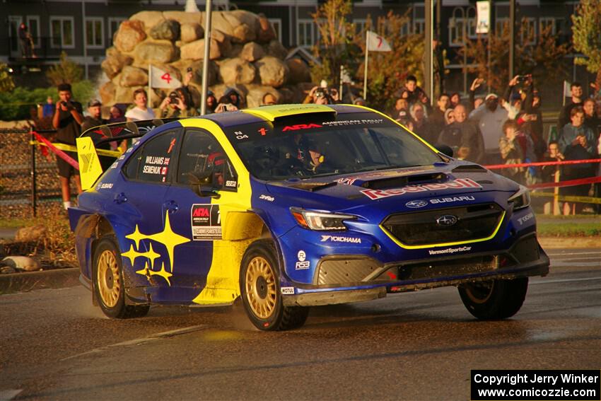 Brandon Semenuk / Keaton Williams Subaru WRX ARA25 on SS20, Sanford Center.