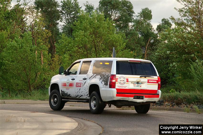 A Chevy Suburban sweeps SS20, Sanford Center.