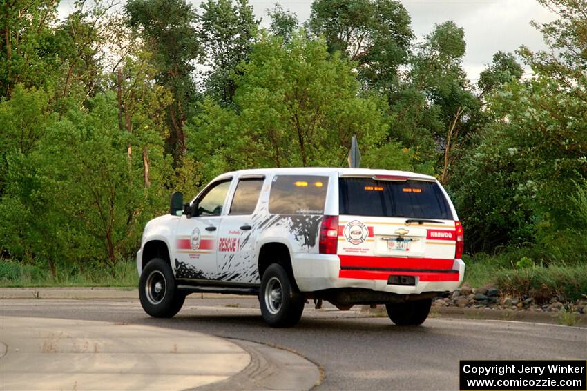 A Chevy Suburban sweeps SS20, Sanford Center.