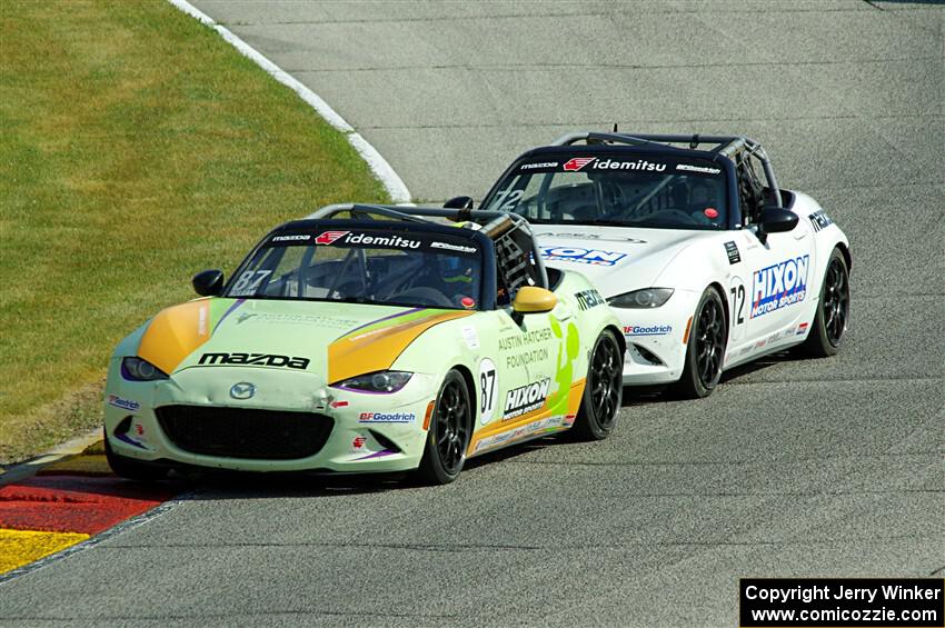 Selin Rollan's and Connor Zilisch's Mazda MX-5 Cup