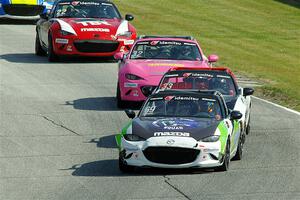 Anthony McIntosh's, Alex Bachoura's, Chris Nunes' and Laura Hayes' Mazda MX-5 Cups