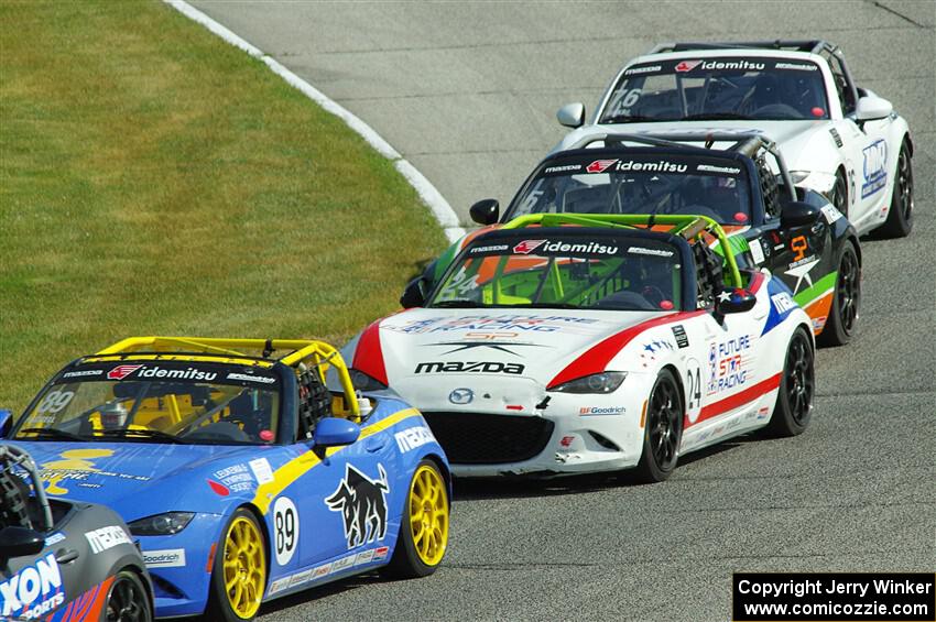 Justin Piscitell's, Aaron Jeansonne's, Gresham Wagner's and Matthew Dirks' Mazda MX-5 Cups
