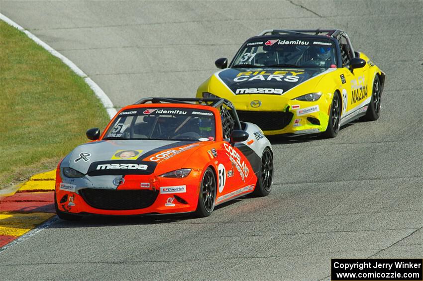 Maximilian Opalski's and Jameson Riley's Mazda MX-5 Cups