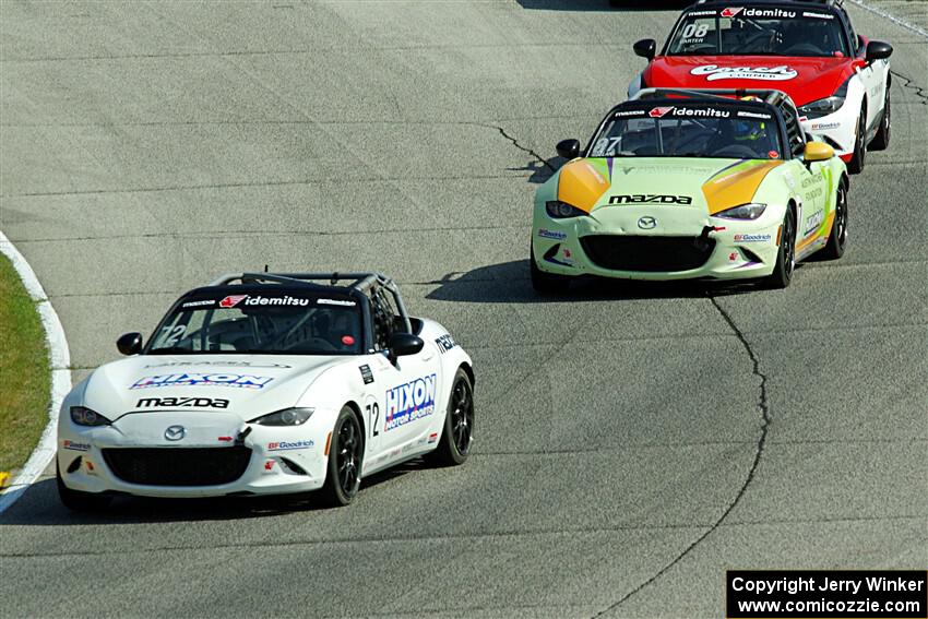 Connor Zilisch's, Michael Carter's and Selin Rollan's Mazda MX-5 Cups