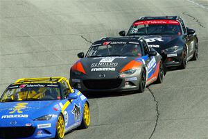 Justin Piscitell's, Bruno Carneiro's and Parker Kligerman's Mazda MX-5 Cups