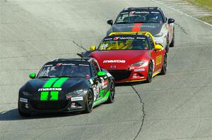 Joey Atanasio's, Jared Thomas' and Jenson Altzman's Mazda MX-5 Cups
