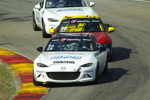 Connor Zilisch's, Jared Thomas' and Matthew Dirks' Mazda MX-5 Cups