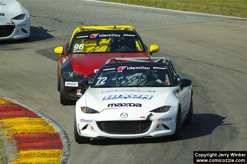 Connor Zilisch's and Jared Thomas' Mazda MX-5 Cups
