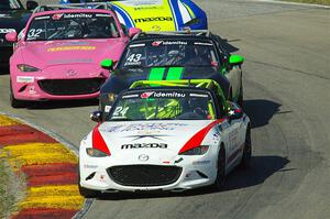Aaron Jeansonne's, Joey Atanasio's and Chris Nunes' Mazda MX-5 Cups
