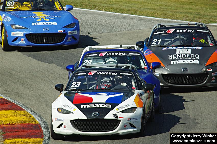 Glenn McGee's, Sam Paley's, Bruno Carneiro's and Justin Piscitell's Mazda MX-5 Cups
