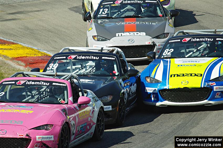 Chris Nunes', John Jodoin's, Woody Heimann's and Jenson Altzman's Mazda MX-5 Cups