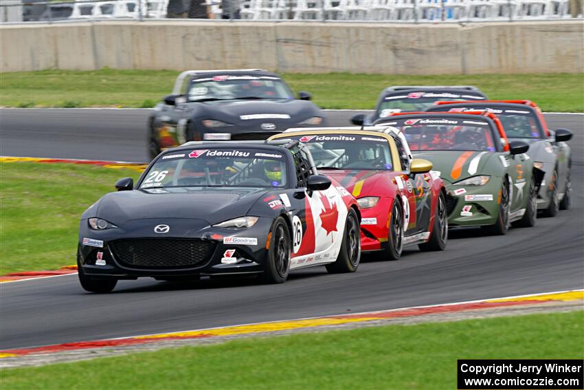 Peter Atwater's, Heather Hadley's and Alex Bachoura's Mazda MX-5 Cups