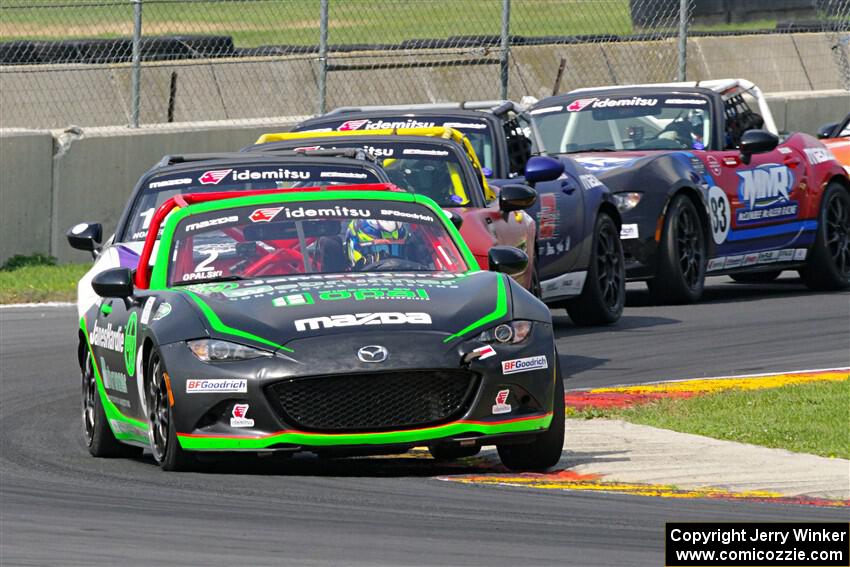 Maximilian Opalski's Mazda MX-5 Cup leads the filed.