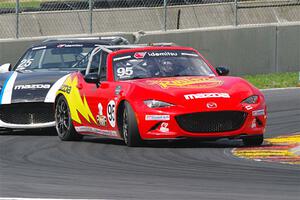 Farhan Siddiqi gets tapped by Bryan Heitman, both in Mazda MX-5 Cups.
