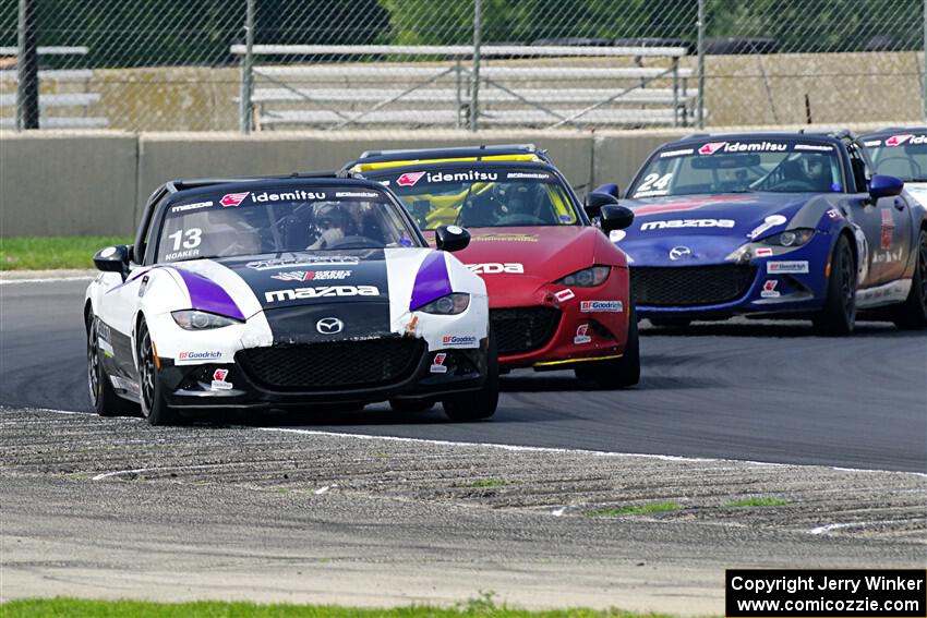 Robert Noaker's, Jared Thomas', Gresham Wagner's and Aaron Jeansonne's Mazda MX-5 Cups