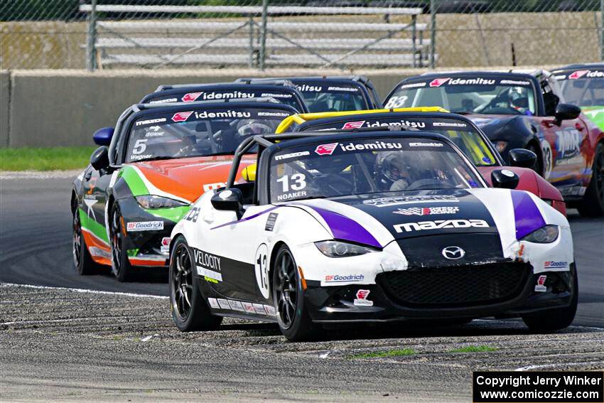 Robert Noaker's, Jared Thomas', Gresham Wagner's and Aaron Jeansonne's Mazda MX-5 Cups