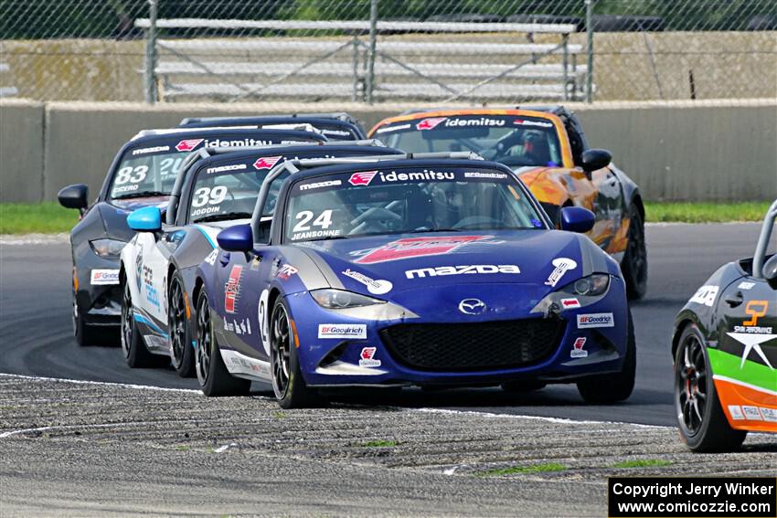 Aaron Jeansonne's, John Jodoin's and Nate Cicero's Mazda MX-5 Cups