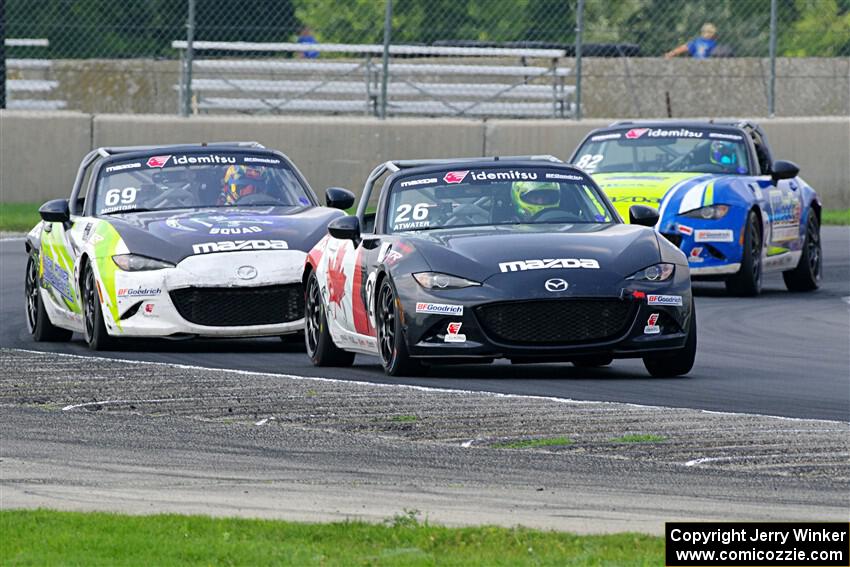 Peter Atwater's, Anthony McIntosh's and Woody Heimann's Mazda MX-5 Cups