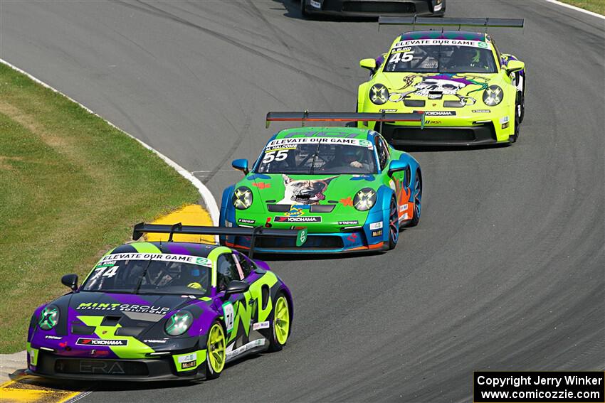Kenton King's, Matt Halcome's and Scott Blind's Porsche GT3 Cups