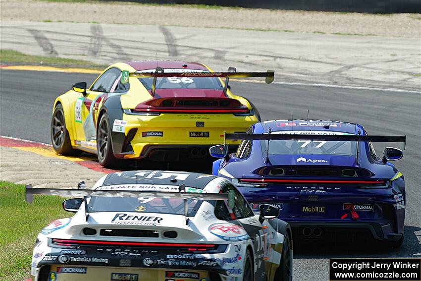 Jeff Mosing's, Colin Kaminsky's and Zachary Vanier's Porsche GT3 Cups
