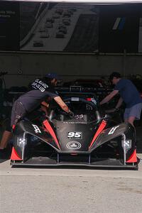 Zac Moseley's Revolution 500 Evo in the paddock garage.