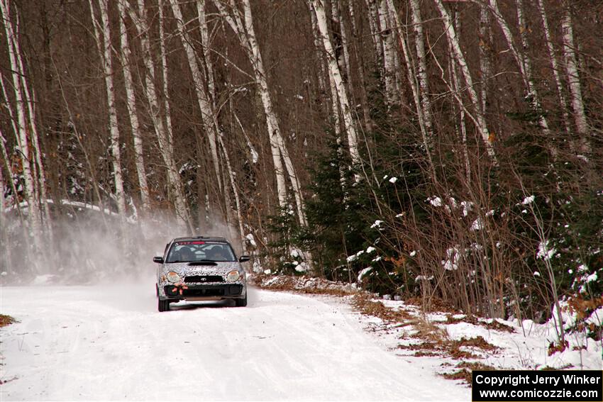 Peter Farrow / Jackson Sedivy Subaru WRX on SS1, Nemadji Trail East I.