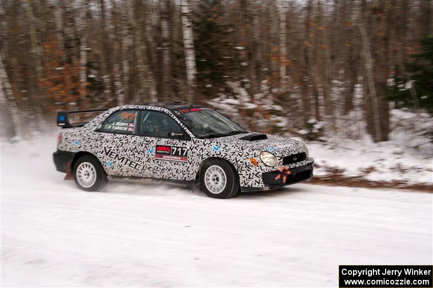 Peter Farrow / Jackson Sedivy Subaru WRX on SS1, Nemadji Trail East I.