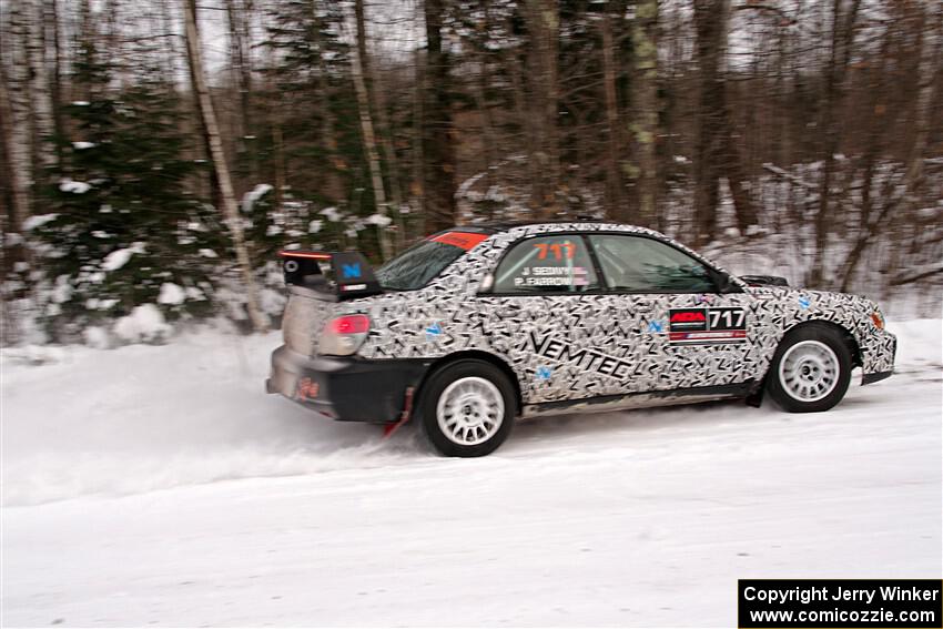 Peter Farrow / Jackson Sedivy Subaru WRX on SS1, Nemadji Trail East I.