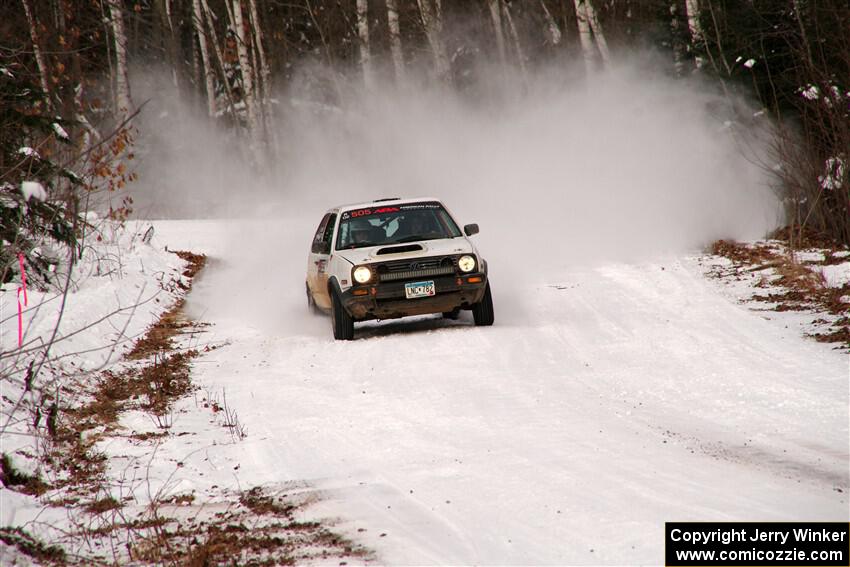 Josh Nykanen / Charlotte Himes VW GTI on SS1, Nemadji Trail East I.