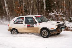 Josh Nykanen / Charlotte Himes VW GTI on SS1, Nemadji Trail East I.