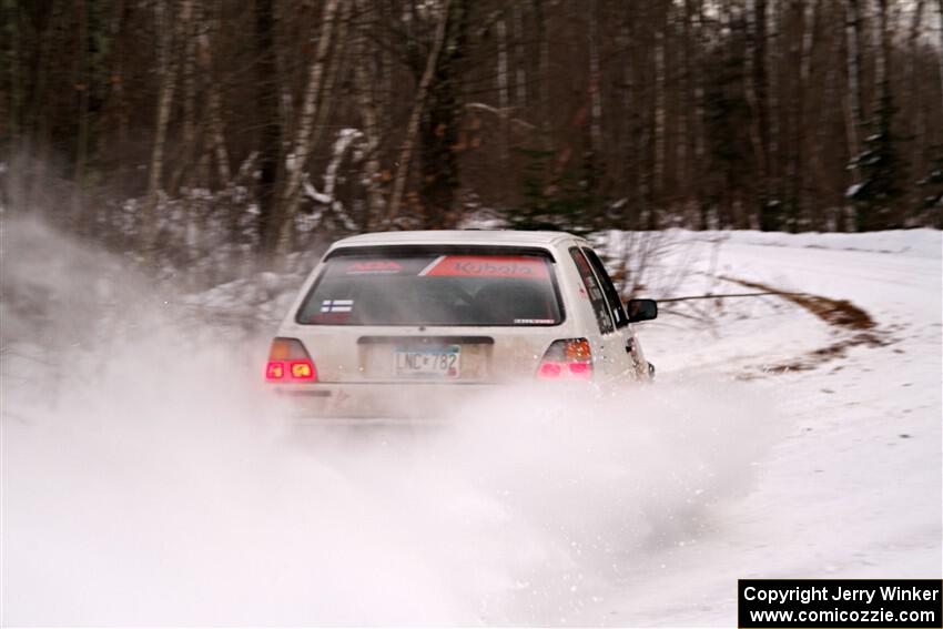 Josh Nykanen / Charlotte Himes VW GTI on SS1, Nemadji Trail East I.