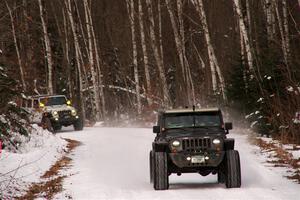 A Jeep Wrangler sweeps SS1, Nemadji Trail East I.